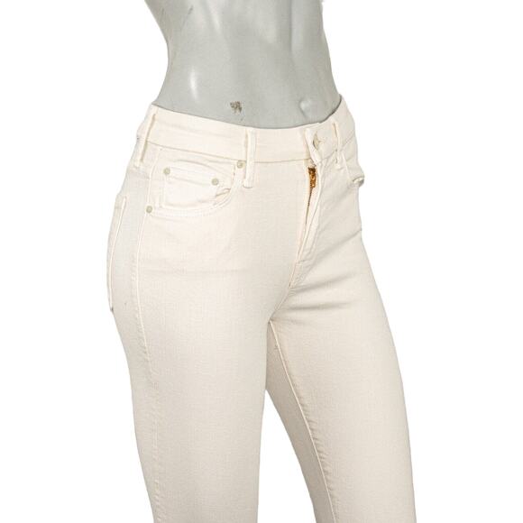 MOTHER Denim the Looker Ankle Fray Jeans Beige Mariposa light sz 25 - Picture 10 of 12